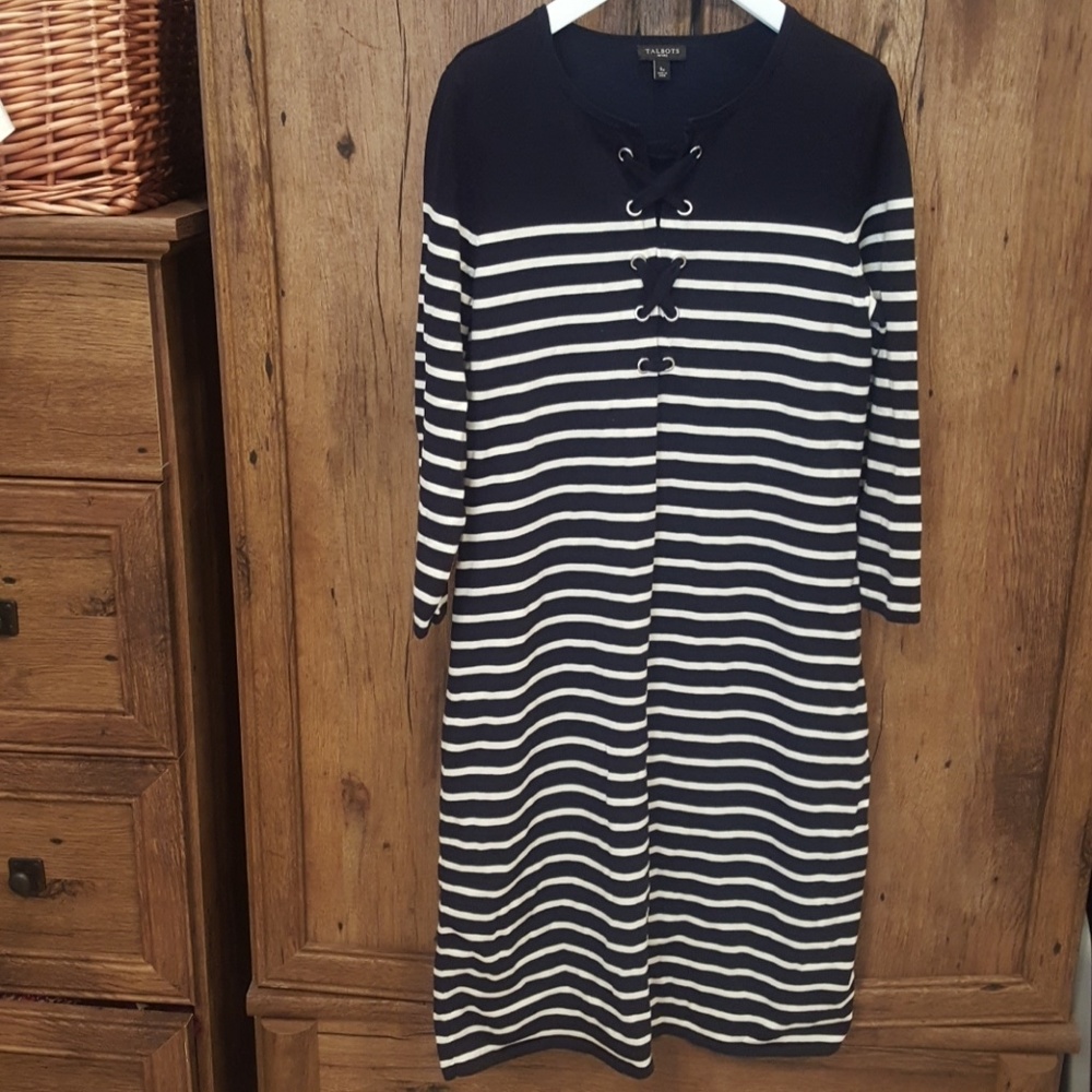 Talbots Nautical Striped Dress NWOT